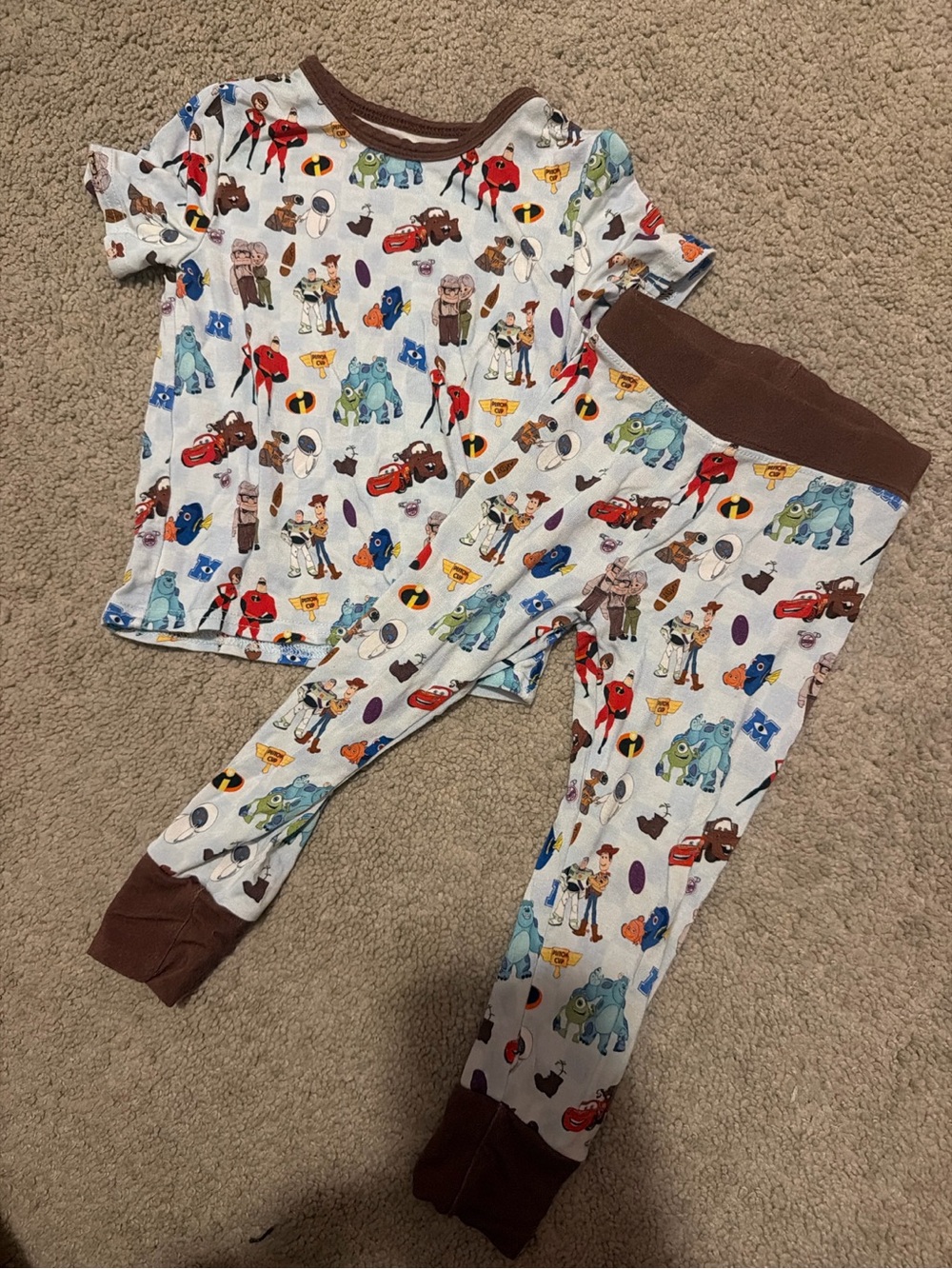 Weiwei Pixar Character Bamboo Pajama Set 12–18M